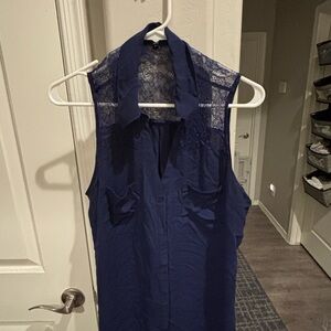 Express Midnight Blue Lace Top